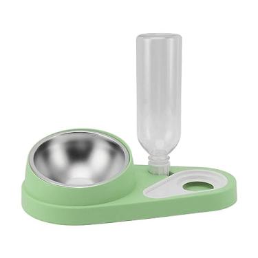 Imagem de Alimentador de água para cães e gatos, design elevado 2 em 1, dispensador automático de água para animais de estimação para gatos (verde)