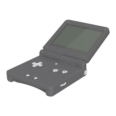 Imagem de eXtremeRate Conjunto completo de botões personalizados e brilhantes de prata cromado para Gameboy Advance SP, botão de substituição A B L R botão liga/desliga de volume D-pad para console GBA SP - console não incluído