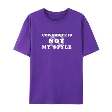 Imagem de Camiseta unissex Show Your Courageous Side with This Cowardice is Not My Style, Roxa, 4G