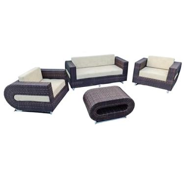 Imagem de Jogo de Sofá Fibra Sintética Argila Aluminio