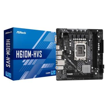 Imagem de ASRock H610M-HVS - (LGA1700 - DDR4 3200 OC) - Chipset Intel H610 - USB 3.2 - Micro ATX