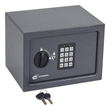 Imagem de Cofre Digital Aço Senha E Chave 18X28X20Cm - 9 Litros