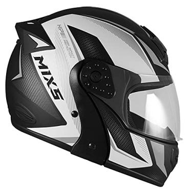 Imagem de Capacete de Moto Mixs MX Gladiator Neo Articulado Escamoteável Robocop Preto Com Grafite 62