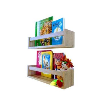 Imagem de Nicho Organizador De Brinquedos Prateleira Para Livros Mdf 2Un 55 Cm -