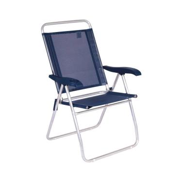Imagem de Cadeira De Praia Alta Reclinável Boreal Azul Marinho