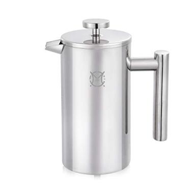 Imagem de MAGICAFÉ Cafeteira French Press – 2 xícaras cafeteira pequena de aço inoxidável prensa francesa de parede dupla 750 ml