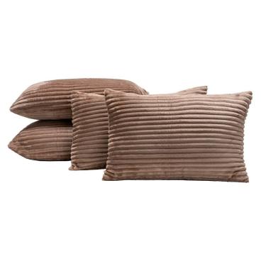 Imagem de Capas de Almofadas Velvet Bariloche 60x30cm 04 Peças - Caqui