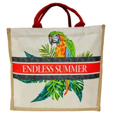 Imagem de Bolsa Feminina Ideal Praia Arara Vermelha Verão Piscina