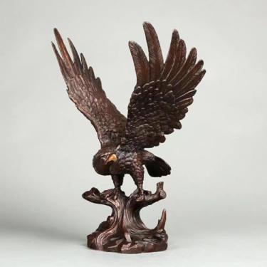 Imagem de NILEEBUKER Estátua de asas abertas de águia bronze escultura animal arte decoração home office 38 cm