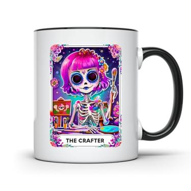 Imagem de The Crafter Enchanting Black Handled Tarot Card Mug Mystical Ceramic Cup Coffee Tea Exclusivo Oculto Espiritual Entusiastas Presente CCBM1584