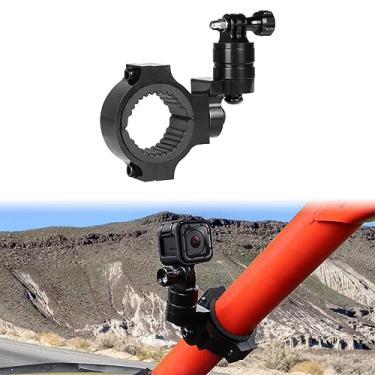 Imagem de DSISIMO Suporte de câmera de ação de rotação de 360°, suporte de câmera UTV ATV compatível com todos os modelos GoPro Polaris para gaiola de rolo de barra de rolo de 4,4 a 5 cm