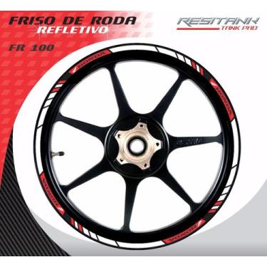 Imagem de Friso De Roda Refletivo Honda Vermelho/preto Resitank, vermelho-branco
