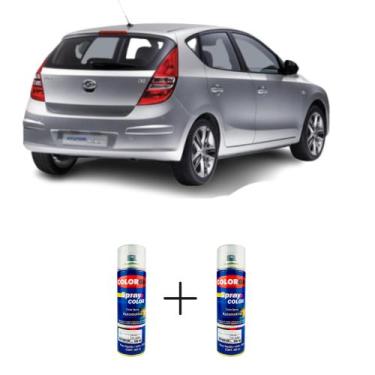 Imagem de Tinta Spray Automotiva Quick Silver Met - 2R Hyundai 300ml + Spray Ver