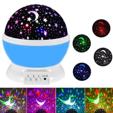 Imagem de Luminária Projetor Estrela Rotativa 360º Galaxy Abajur Star Master Azu