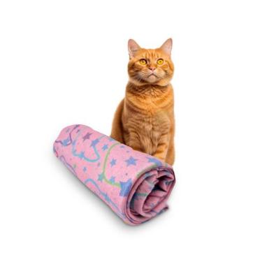 Imagem de Manta Soft Cachorro/Gato Estampa Gato Galáctico 70x100 - PRESENTE-BRIN