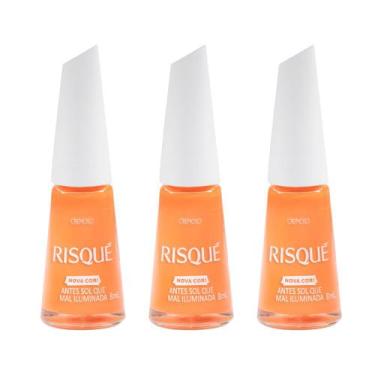 Imagem de Kit 3 Esmalte Risqué Cremoso Nova Cor Antes Sol que Mal Iluminada 8ml