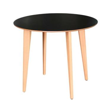 Imagem de Mesa de Madeira Redonda D90cm x A75cm - Dina - Pizarro, Tampo Preto