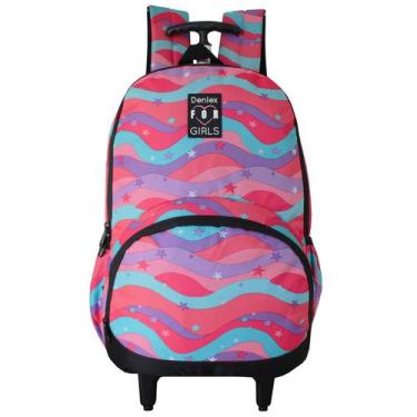 Imagem de Mochila De Rodinhas Denlex For Girls Love Estrela Reforçada, Escolar