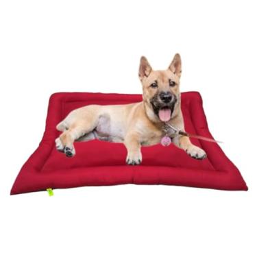 Imagem de Cama Colchonete M 84x60cm Pet Cachorro Gato Confortável Cães de médio e grande porte Caminha (Vermelho)