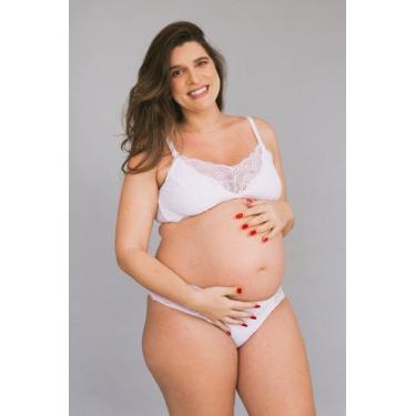 Imagem de Sutiã de renda de amamentação branco clara - Santo d'Amore,  GG
