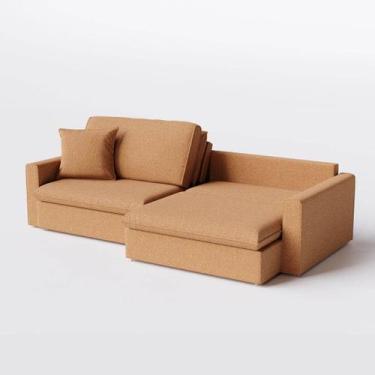 Imagem de Sofá Cama Bélgica Retrátil e Reclínável 1,70m em Boucle Sheep Gold Mos