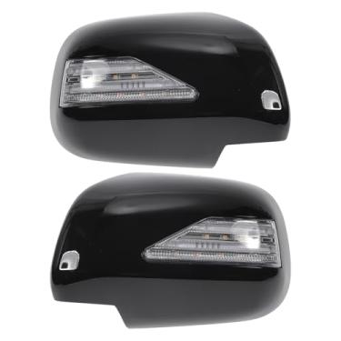 Imagem de X AUTOHAUX Par de tampa de plástico ABS para retrovisor do carro do motorista do lado do passageiro com sobreposição preta brilhante para Lexus RX330 RX300 RX350 RX450h 2003-2008 compatível com