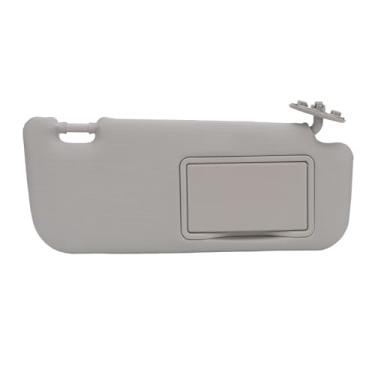 Imagem de Viseira de sol cinza do lado direito do passageiro compatível com Toyo ta Corolla 2014 a 2019, viseira solar do lado do passageiro com espelho de maquiagem, excelente sol