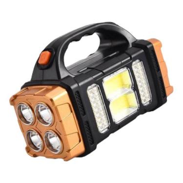 Imagem de Lanterna grande múltiplos LED forte dois lados solar recarregável 25W 