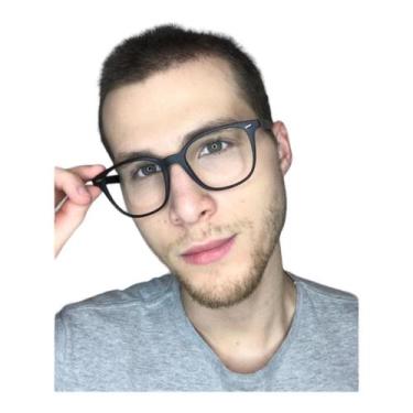 Imagem de Armação Óculos Grau Masculino Quadrada Erick Preto - Palas Eyewear