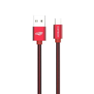 Imagem de Cabo USB-Micro USB 2,0A 2m CB-200RD Vermelho C3Tech
