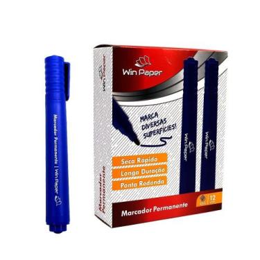 Imagem de Caneta Marcador Permanente Retroprojetor com 12 Unidades - Azul - Win 