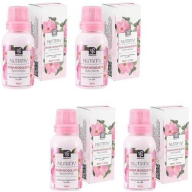 Imagem de OLEO FACIAL ROSA MOSQUETA NUTRITIV 30ml  NATUFLORES Kit 4und