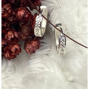 Imagem de Brinco Argola Click com Zircônia em Prata 925 Ref. 1431 - Maisbellajói