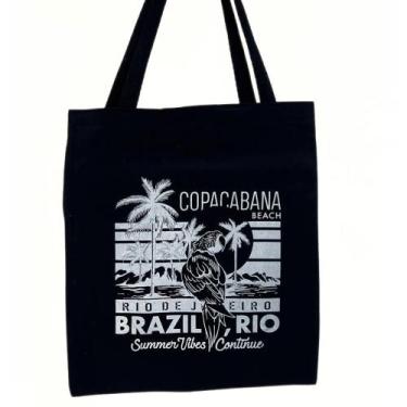 Imagem de Bolsa Ecobag 100% algodão Black BRAZIL RIO - CARIOCA MAIS
