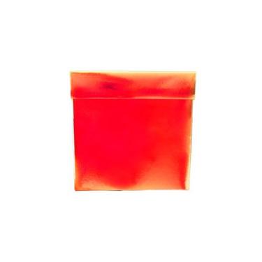 Imagem de Caixa Cubo Para Presente Metalizada com Textura Vermelho 10x10x10cm   