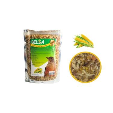 Imagem de 4 Rações/ Pássaro Preto Sabiás Melros Oleosa  Milho Verde 500g - Belga