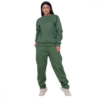 Imagem de Conjunto Moletom Feminino Blusa Lisa e Calça com 2 Bolsos - West Route