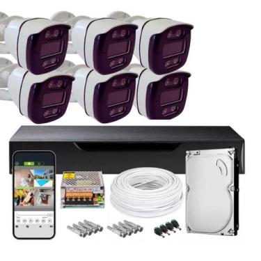 Imagem de Kit cftv 08 canais 06 cameras collors 1080p hd500gb - POLICFTV