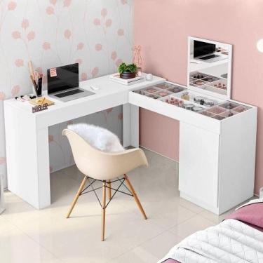 Imagem de Penteadeira de Canto Star c/ Espelho - Branco - Belaflex, Branco