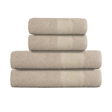Imagem de Toalha Tecnos Qualidade 4 Peças 100% Algodão Macia Elegante - Bella En
