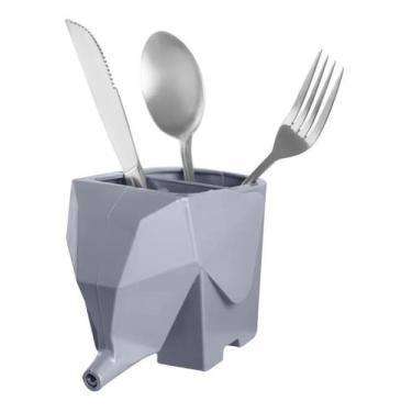 Imagem de Kit 2 Escorredores de Talheres Elefante Cinza - Bem Útil