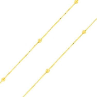 Imagem de Corrente veneziana com bolinha em ouro 18k 50cm - Joias Danisam