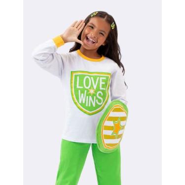 Imagem de Pijama Manga Longa Infantil com Calça Jogger e Escudo - Veggi, Branco,