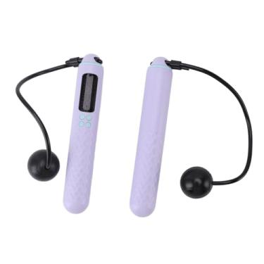 Imagem de Corda de Pular Ponderada, Tela Digital Ergonômica de Corda de Pular de 9,8 Pés Com Contador para Treino para Homens e Mulheres (Roxo)