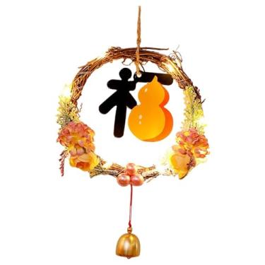 Imagem de Tachiuwa Pré iluminado ano novo chinês grinalda pendurado na parede ornamento artificial pendurado pingente para festa lareira porta festival janela, Style B