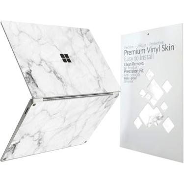 Imagem de Adesivo decalque de capa protetora ultrafina para laptop Microsoft 2024 Surface 38.1 cm (7ª edição Copilot PC), fácil de aplicar, antiarranhões, película de vinil livre de resíduos [mármore fresco]