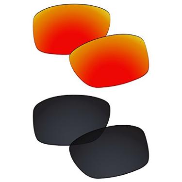 Imagem de Galvanic Lentes de reposição para óculos de sol Oakley Jupiter Carbon OO9220 - Rubi + preto polarizado - Pacote combo