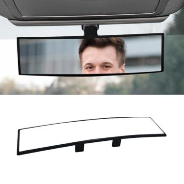 Imagem de PACLVIO Espelho retrovisor para carro, espelhos interiores de carro, espelho retrovisor panorâmico universal de 11,8 polegadas, retrovisores retrovisores panorâmicos antirreflexo HD universal para a