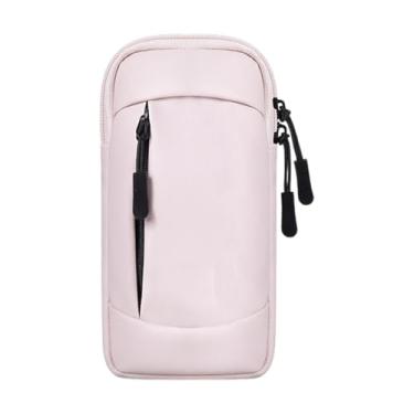 Imagem de YIJU Braçadeira esportiva para corrida, capa com zíper, portátil, à prova d'água, bolsa para celular, smartphone, para caminhada, corrida, Rosa