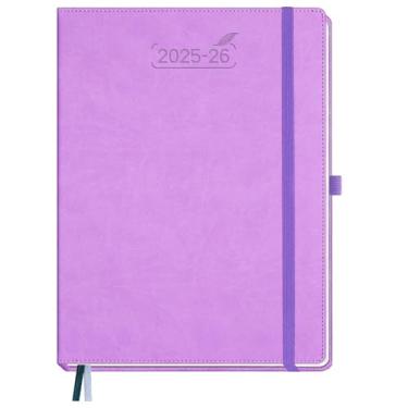 Imagem de BEZEND Agenda 2025-2026 semanal e mensal, calendário acadêmico de 21,6 cm x 28 cm (25 de julho a 26 de dezembro) Consulta diária vertical com horário de hora em hora e aba mensal, capa dura de couro